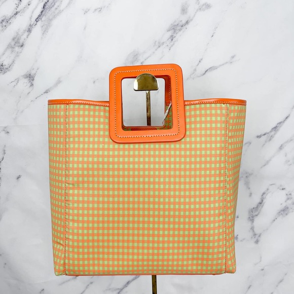 STAUD Handbags - STAUD | Shirley Gingham Nylon Tote Bag